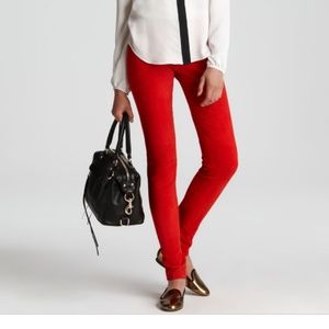 Theory Red Suede Ima Leggings